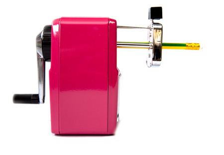 Pencil in a pencil sharpenerの写真素材