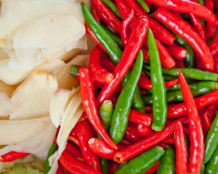 fresh vegetables at market in Thailandの写真素材