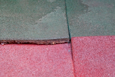 Rubber flooring is damagedの写真素材