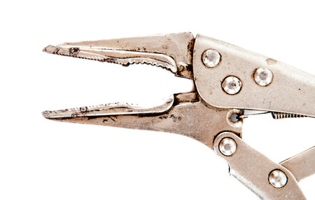 locking plier isolated on white backgroundの写真素材