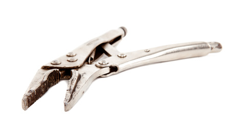 locking plier isolated on white backgroundの写真素材