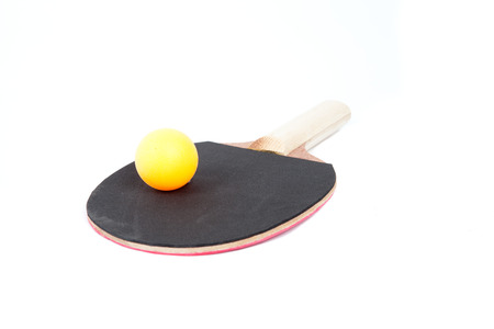 table tennis paddle isolated on white backgroundの写真素材