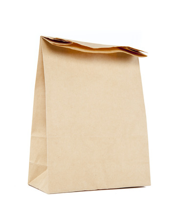 paper bags isolated on white backgroundの写真素材