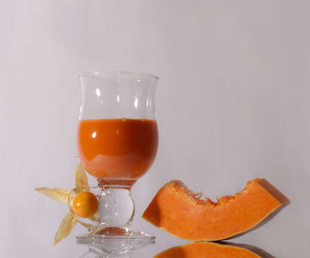 A pumpkin and carrot juiceの写真素材