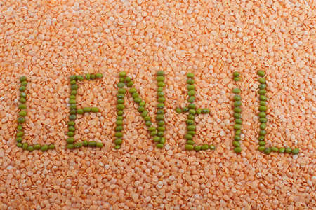 background with red and green lentils