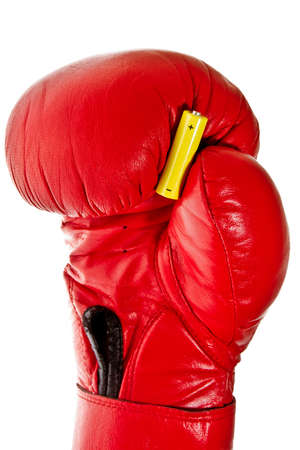battery in a boxing gloveの写真素材