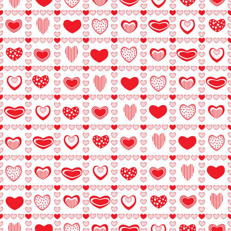 Red hearts in squares of heartsのイラスト素材
