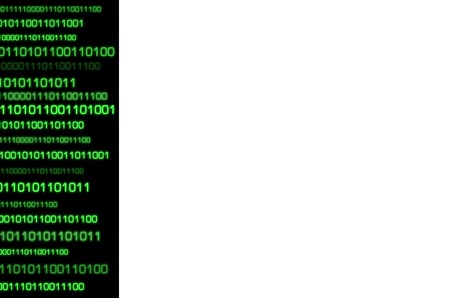 Green Binary Matrix on Black and White Background