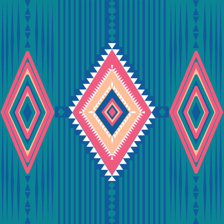 Blue-pink tone vector geometric pattern with retro-inspired shapes, a trendy color palette, and a versatile layout. Great for digital art, poster design, and Textile Printのイラスト素材