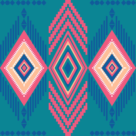 Blue-pink tone vector geometric pattern with retro-inspired shapes, a trendy color palette, and a...