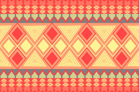 A Yellow-Orange Tone vector geometric pattern with retro-inspired shapes, a trendy color palette,...