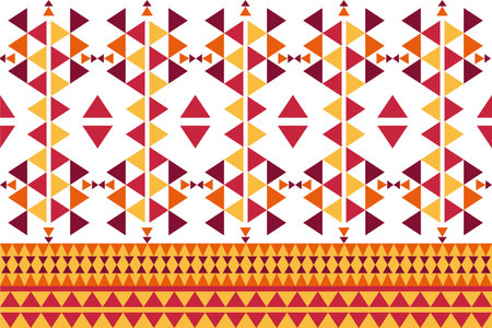 A Red-Orange Tone vector geometric pattern with retro-inspired shapes, a trendy color palette, and a...