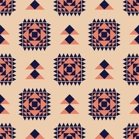 Brown tone vector geometric pattern with retro-inspired shapes, a trendy color palette, and a versatile layout. Great for digital art, poster design, and Textile Printのイラスト素材