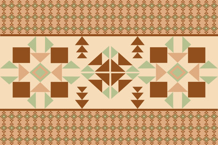 Earthy Tone vector geometric pattern with retro-inspired shapes, a trendy color palette, and a versatile layout. Great for digital art, poster design, and Textile Printのイラスト素材
