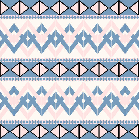 A Pastel Tone vector geometric pattern featuring retro-inspired shapes, a trendy color palette, and a versatile layout. Great for digital art, poster design, and Textile Printのイラスト素材