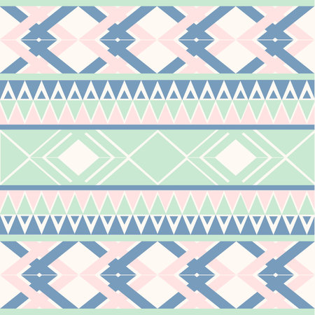 A Pink-Green Tone vector geometric pattern with retro-inspired shapes, a trendy color palette, and a versatile layout. Great for digital art, poster design, and Textile Printのイラスト素材