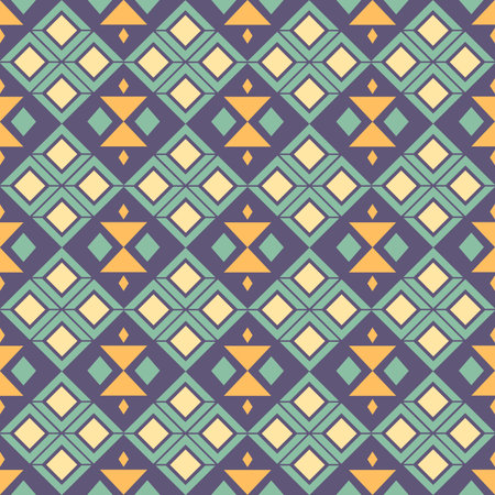 An Earthy Tone vector geometric pattern with retro-inspired shapes, a trendy color palette, and a versatile layout. Great for digital art, poster design, and Textile Printのイラスト素材