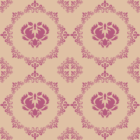 Luxury Damask Pattern â Elegant Ornate Design for High-End Interiors & Fashion. Indulge in timeless sophistication with this exquisite damask patternのイラスト素材