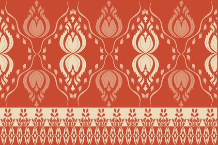 Terracotta tone Luxury Damask Pattern â Elegant Ornate Design for High-End Interiors & Fashion. Indulge in timeless sophistication with this exquisite damask patternのイラスト素材