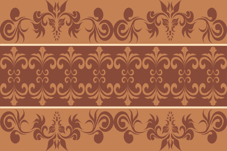 Earthy tone Luxury Damask Pattern â Elegant Ornate Design for High-End Interiors & Fashion. Indulge in timeless sophistication with this exquisite damask patternのイラスト素材