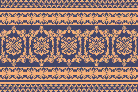 Earthy tone Luxury Damask Pattern â Elegant Ornate Design for High-End Interiors & Fashion. Indulge in timeless sophistication with this exquisite damask patternのイラスト素材