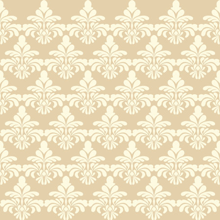 Earthy Tone Luxury Damask Pattern â Elegant Ornate Design for High-End Interiors & Fashion. Indulge in timeless sophistication with this exquisite damask patternのイラスト素材