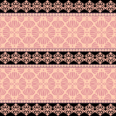 Terracotta Tone Luxury Damask Pattern â Elegant Ornate Design for High-End Interiors & Fashion. Indulge in timeless sophistication with this exquisite damask patternのイラスト素材