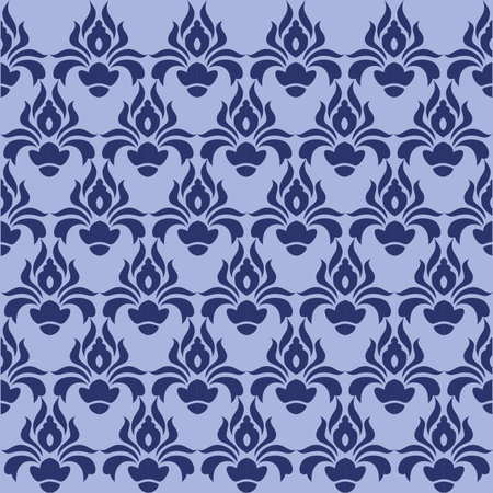 Blue Tone Luxury Damask Pattern â Elegant, Ornate Design for High-End Interiors & Fashion. Indulge in timeless sophistication with this exquisite damask patternのイラスト素材