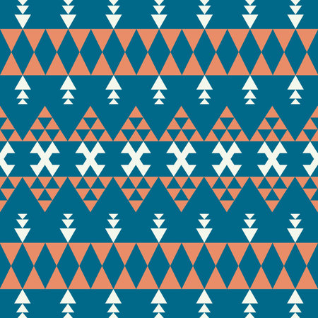 Green-Terracotta Tone Vintage Abstract Geometric Seamless Pattern featuring clean lines and bold...