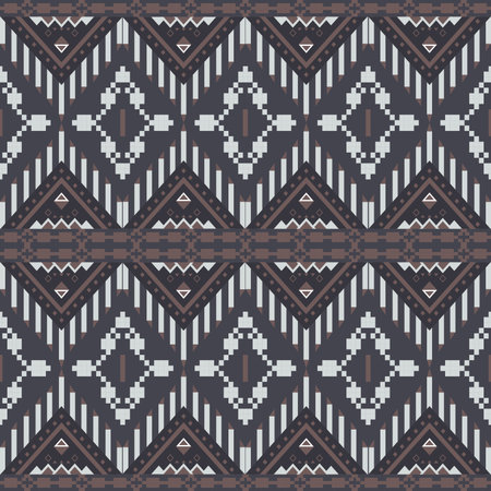 Tribal Geometric Seamless Pattern inspired by Ethnic and Folk art Motifs. Featuring repeating...