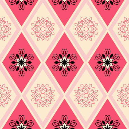 Seamless floral pattern collection featuring abstract botanical flowers and organic flowing shapes. Decorative repeating design with a modern vintage color paletteのイラスト素材