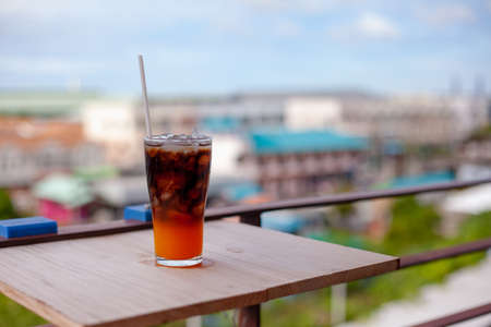 Homemade coffee, black orange coffee