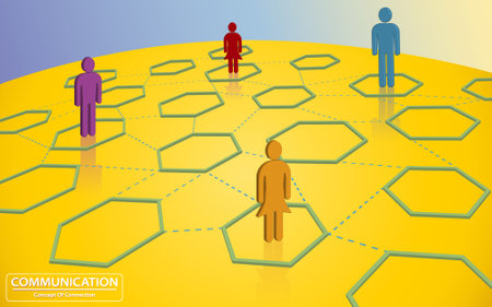 Communication of social people connected to the networkのイラスト素材