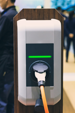 electric car charging energy in station and concept technology carの写真素材