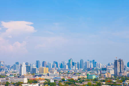 Bangkok cityscape with blue sky backgroundの写真素材