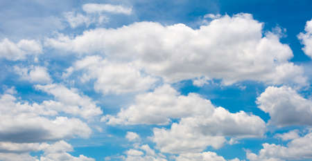 Many white clouds on blue skyの写真素材