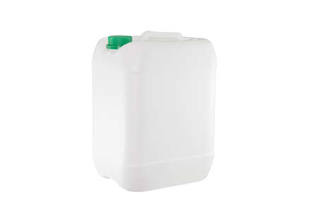 White plastic container isolated on white background (with clipping work path)の写真素材