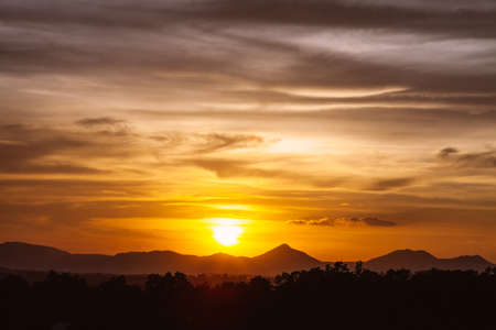 Beautiful sunset in mountains