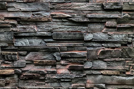 Pattern of decorative slate stone wall surface textureの写真素材