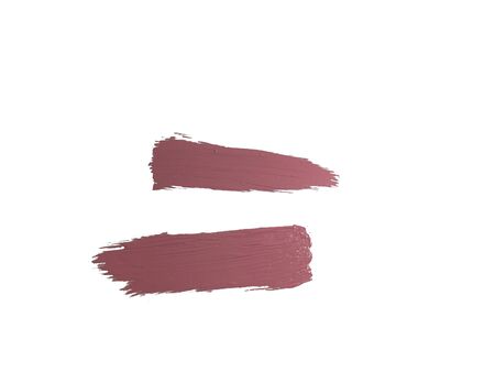 brown paint brush stroke on white backgroundの写真素材