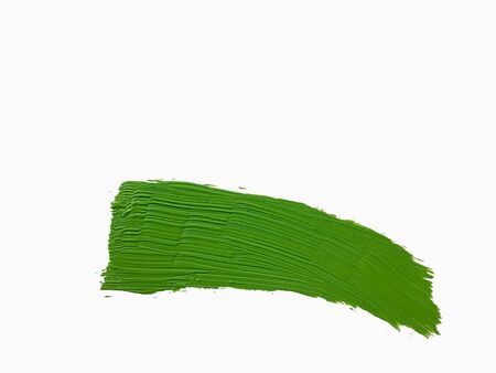 single green paint brush strokeの写真素材