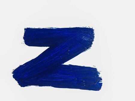 blue Z font or shape paint brush strokeの写真素材