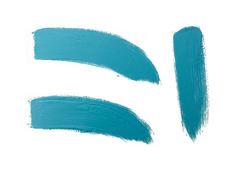 set of blue brush strokesの写真素材