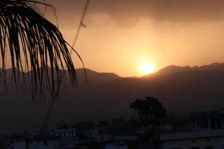 Sunset in the city of Jaipur, Rajasthan, India
