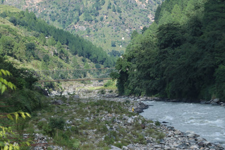 Mountain river in the Caucasus mountains. Georgia, Gudauri