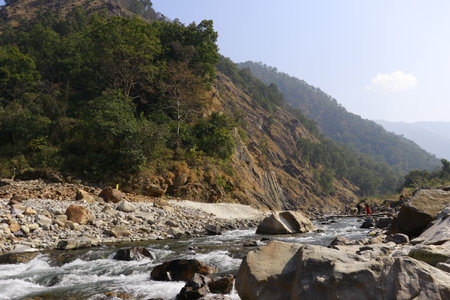 Mountain river in Himalayas, Annapurna Conservation Area, Nepal