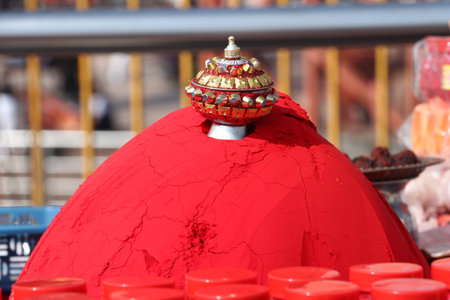 Red colour of the temple in Kolkata, India