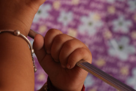 Close up of the hand of a childの写真素材