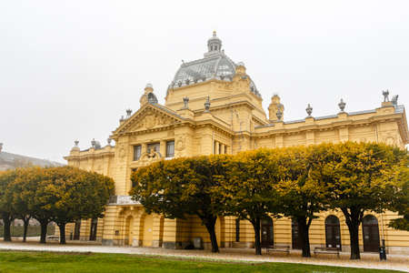 Exterior of the Art Pavilion in Lower Town of Zagreb, Croatia, Balkans, Europeのeditorial素材