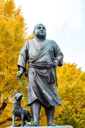 Statue of Saigo Takamori and his dog, Ueno Park, Tokyo, Japan, Asiaのeditorial素材